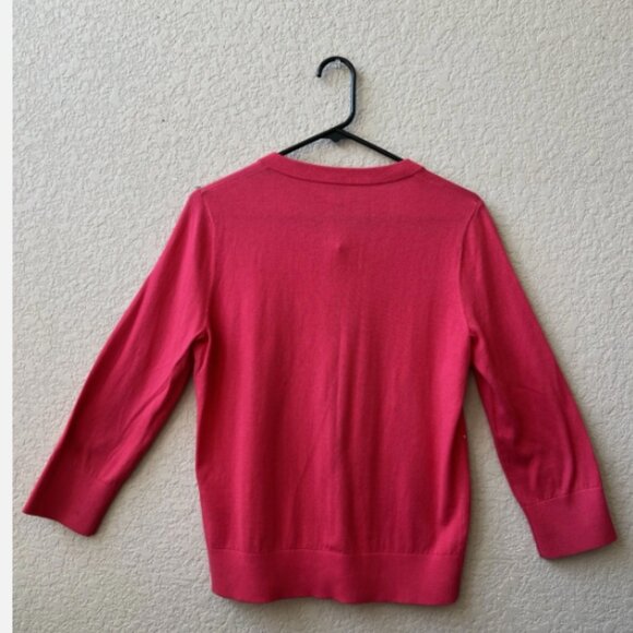 KATE SPADE New York City Live Colorfully Hot Pink Rhinestone sweater cardigan M - Picture 3 of 12